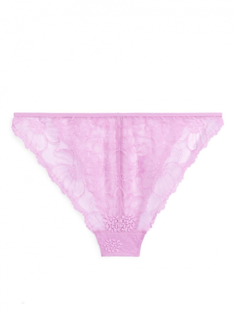 Lenjerie Arket Dantela Tanga Dama Roz | Romania-QGAS35298