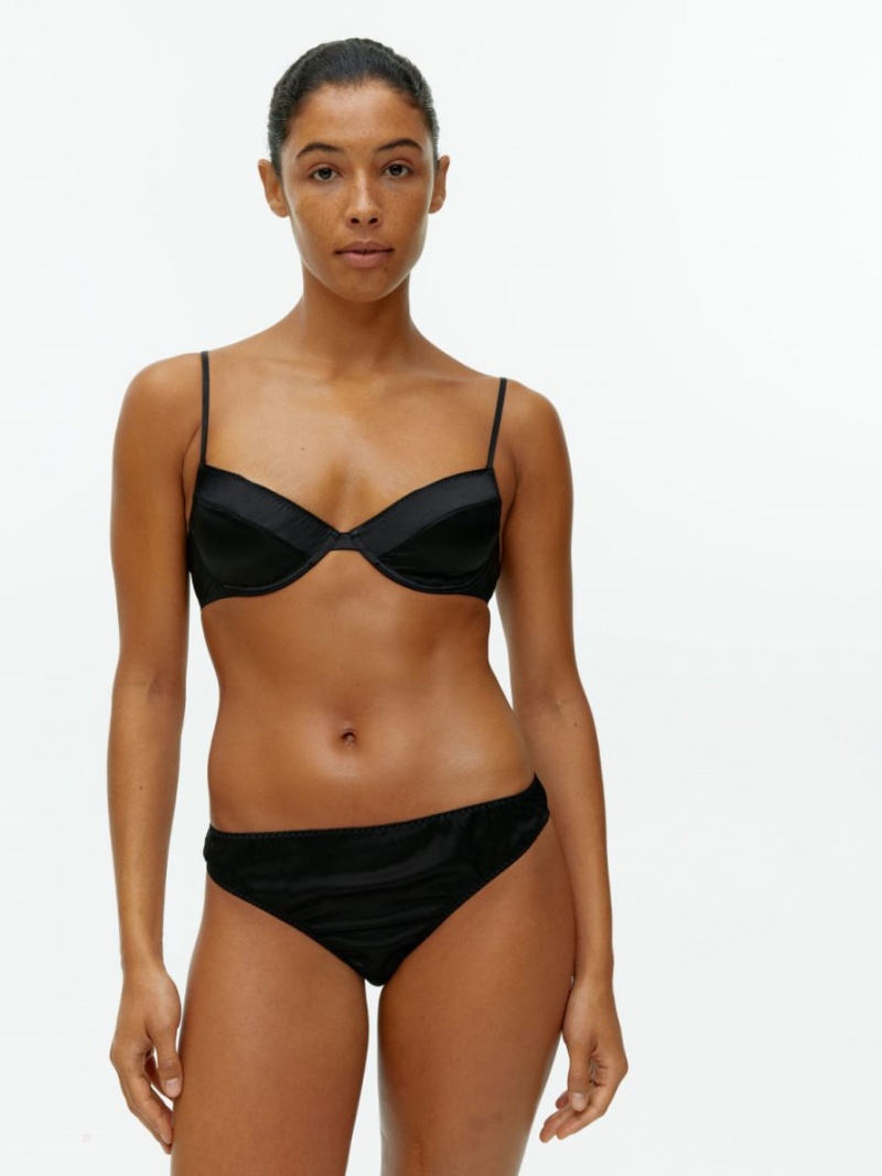 Lenjerie Arket Silk Tanga Dama Negrii | Romania-CSOZ71489
