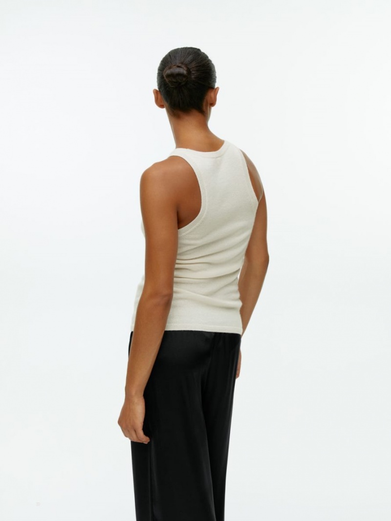 Maiou Arket Cashmere-Blend Racer Dama Albi | Romania-DMXY27983