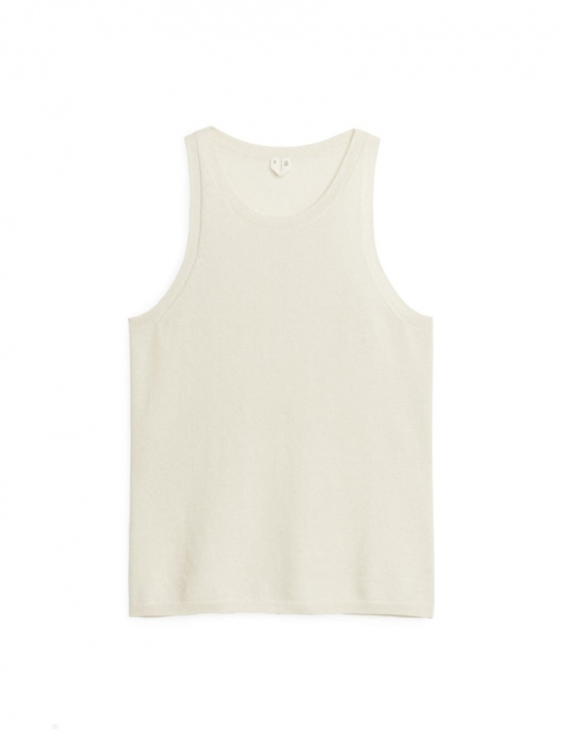 Maiou Arket Cashmere-Blend Racer Dama Albi | Romania-DMXY27983