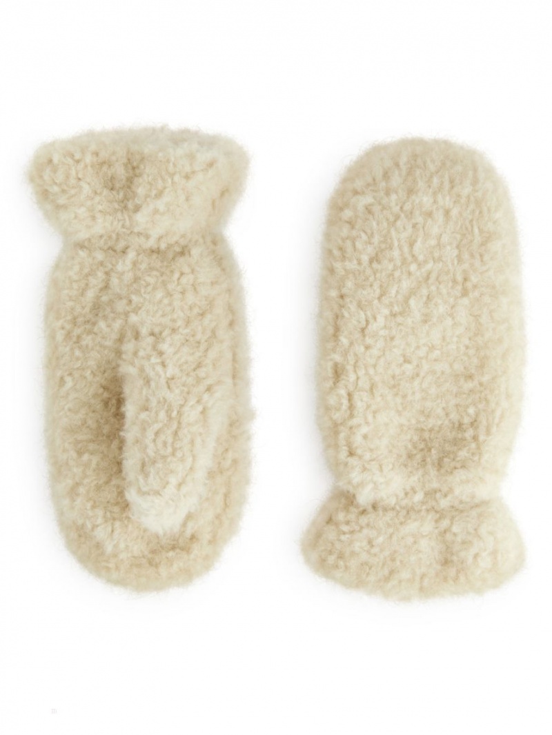 Mittens Arket Căptușită Pile Dama Bej | Romania-HMFJ52896