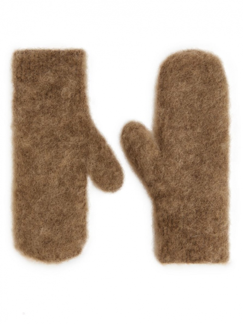 Mittens Arket Mohair Blend Dama Bej Inchis | Romania-YDTA80952