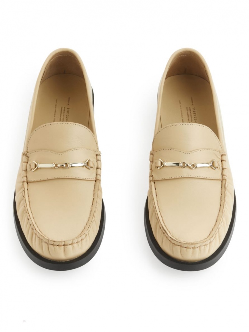 Mocasini Arket Piele Dama Bej | Romania-BAMX07826