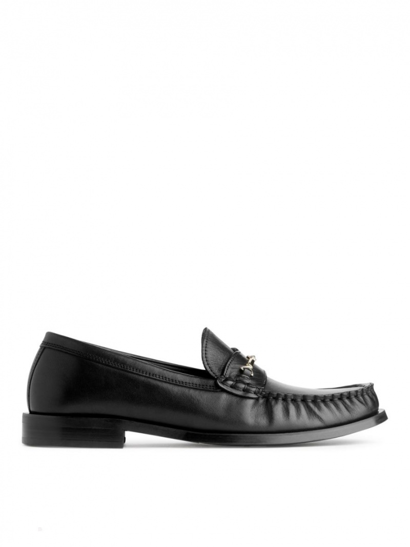 Mocasini Arket Piele Dama Negrii | Romania-WUCP98647