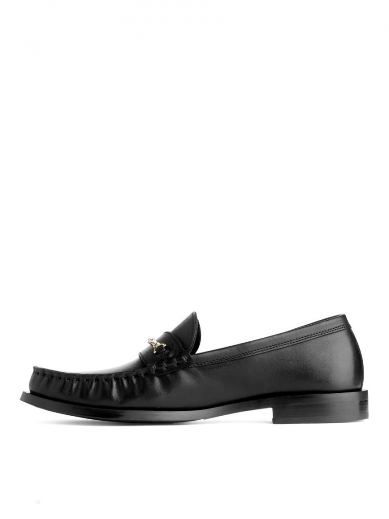 Mocasini Arket Piele Dama Negrii | Romania-WUCP98647