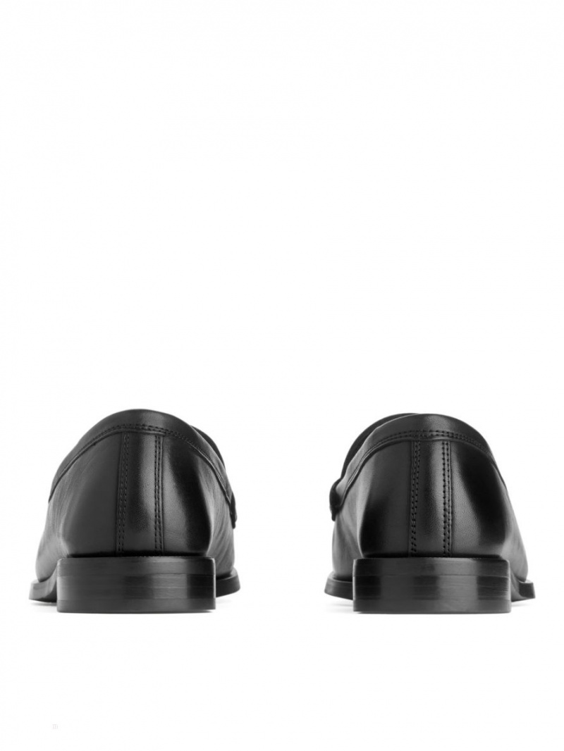 Mocasini Arket Piele Dama Negrii | Romania-WUCP98647