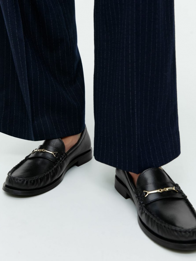 Mocasini Arket Piele Dama Negrii | Romania-WUCP98647