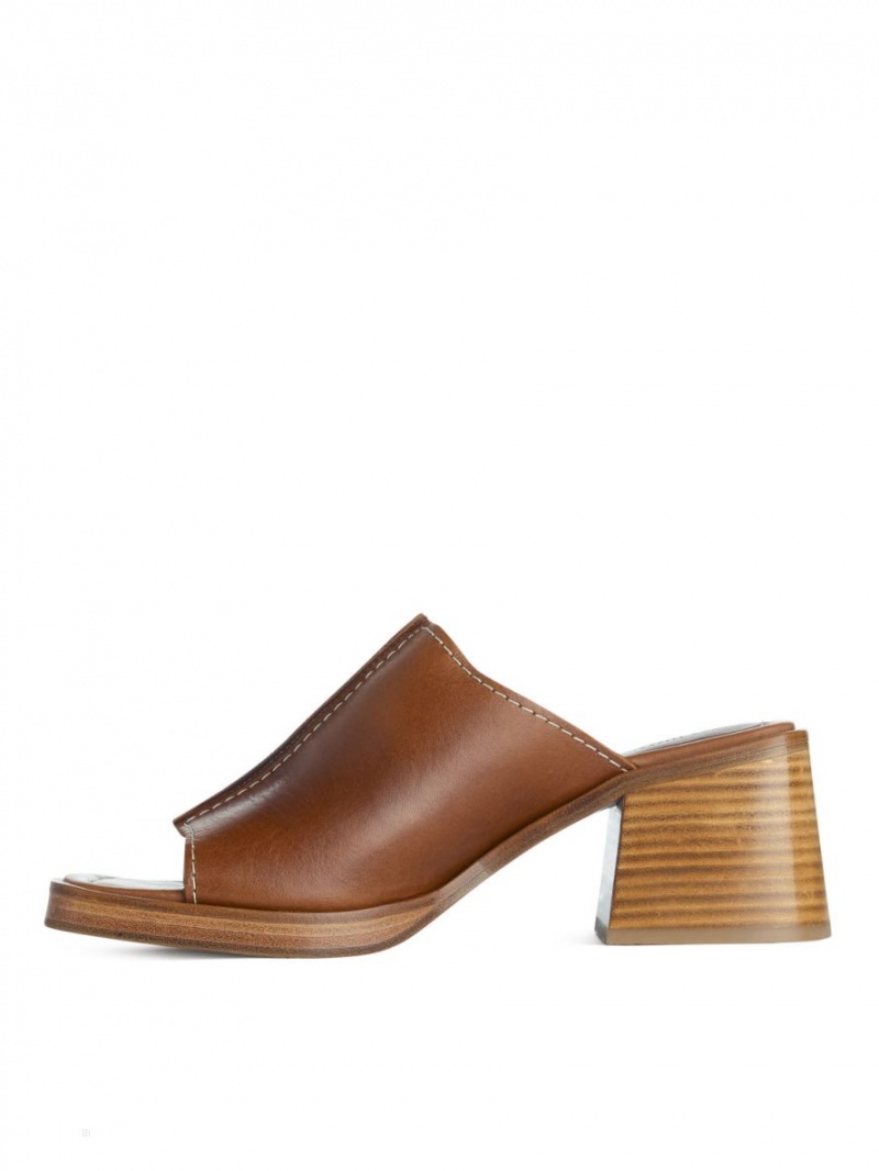 Mule Arket Grosolan Piele Dama Maro | Romania-DNZW86702
