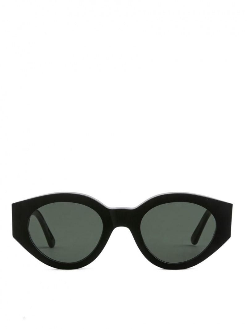 Ochelari de Soare Arket Monokel Eyewear Polly Dama Negrii Verzi | Romania-WARF24650