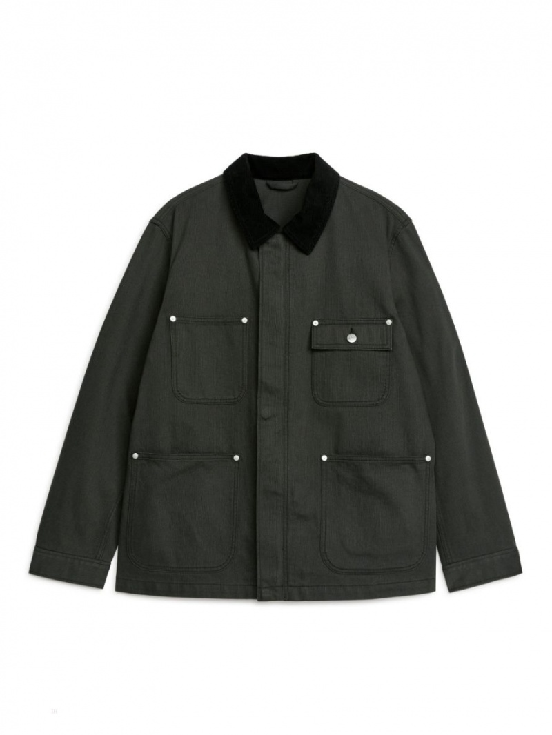 Overshirt Arket Bumbac Barbati Negrii | Romania-OLQI69428