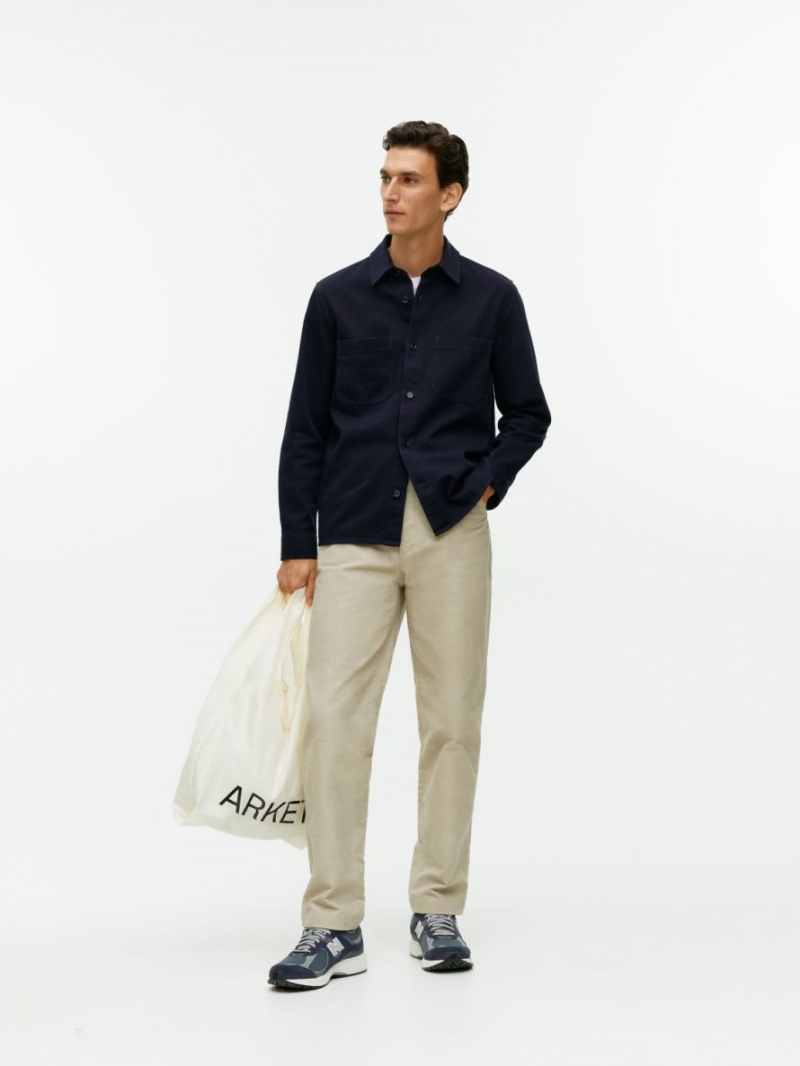 Overshirt Arket Bumbac Twill Barbati Albastri Inchis | Romania-ULJX13478