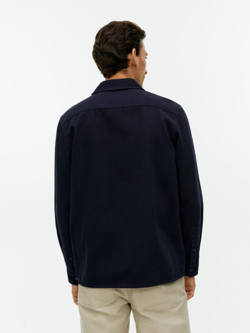 Overshirt Arket Bumbac Twill Barbati Albastri Inchis | Romania-ULJX13478
