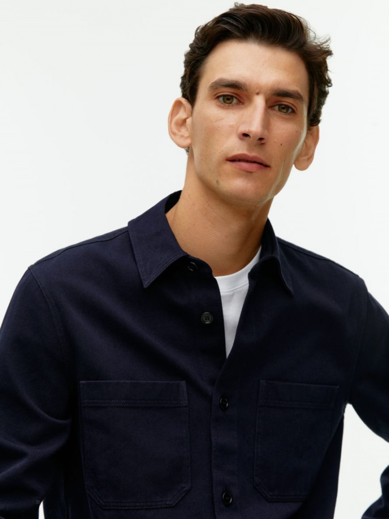Overshirt Arket Bumbac Twill Barbati Albastri Inchis | Romania-ULJX13478