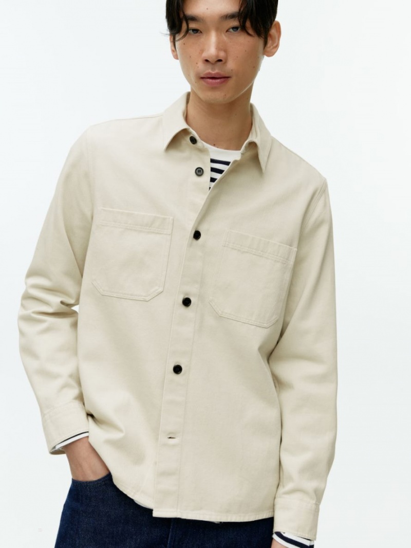Overshirt Arket Bumbac Twill Barbati Bej | Romania-KDYN56042