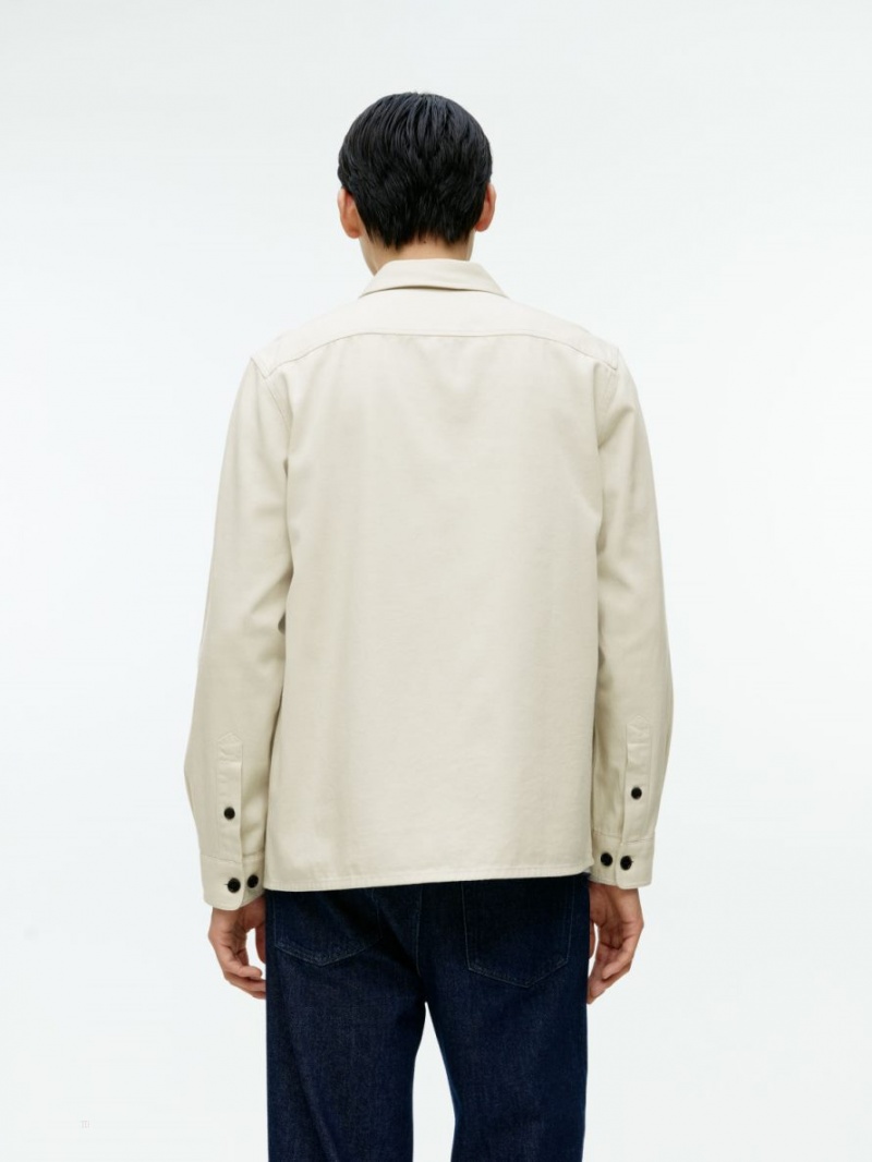 Overshirt Arket Bumbac Twill Barbati Bej | Romania-KDYN56042