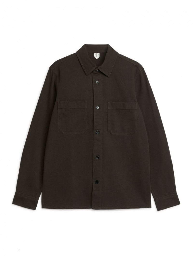 Overshirt Arket Bumbac Twill Barbati Maro Inchis | Romania-RMPY34825