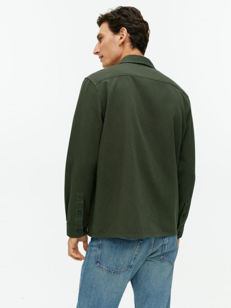 Overshirt Arket Bumbac Twill Barbati Verzi | Romania-CZOY95260