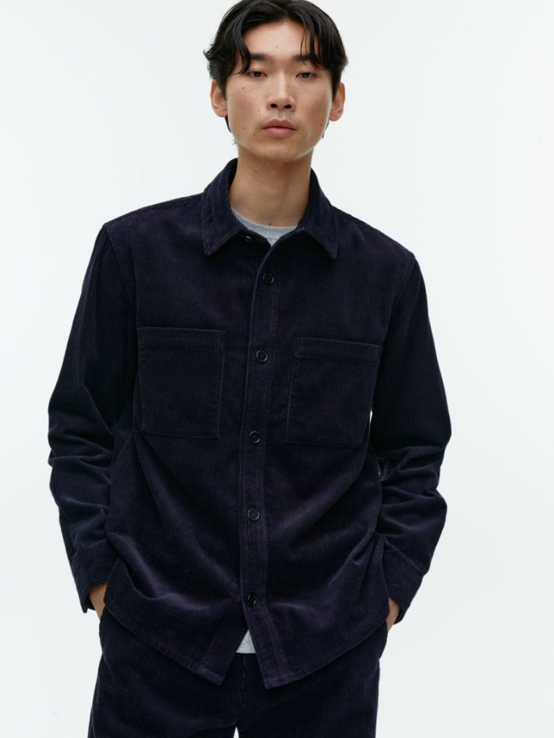 Overshirt Arket Corduroy Barbati Albastri Inchis | Romania-COJG80976