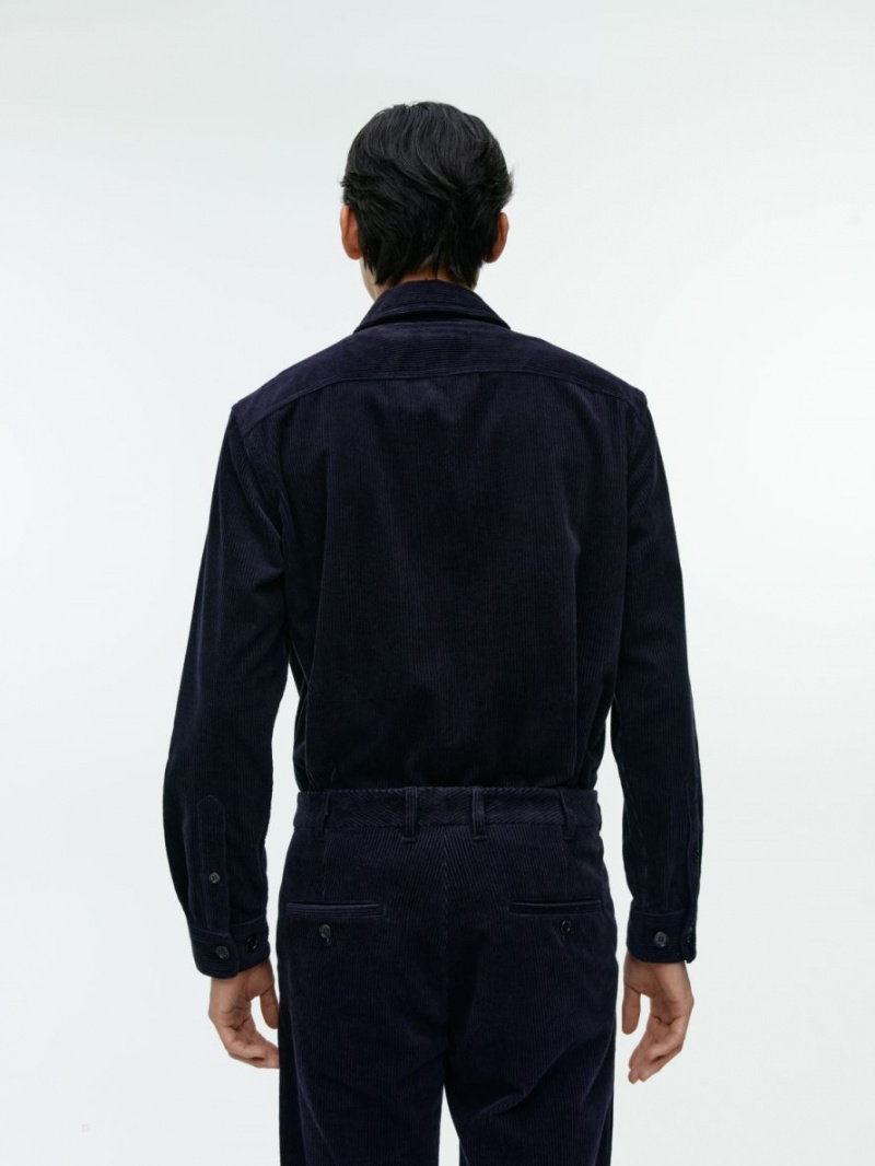 Overshirt Arket Corduroy Barbati Albastri Inchis | Romania-COJG80976