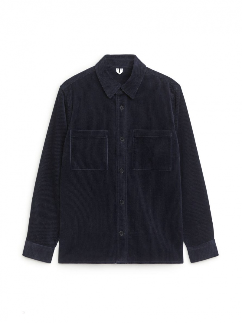 Overshirt Arket Corduroy Barbati Albastri Inchis | Romania-COJG80976