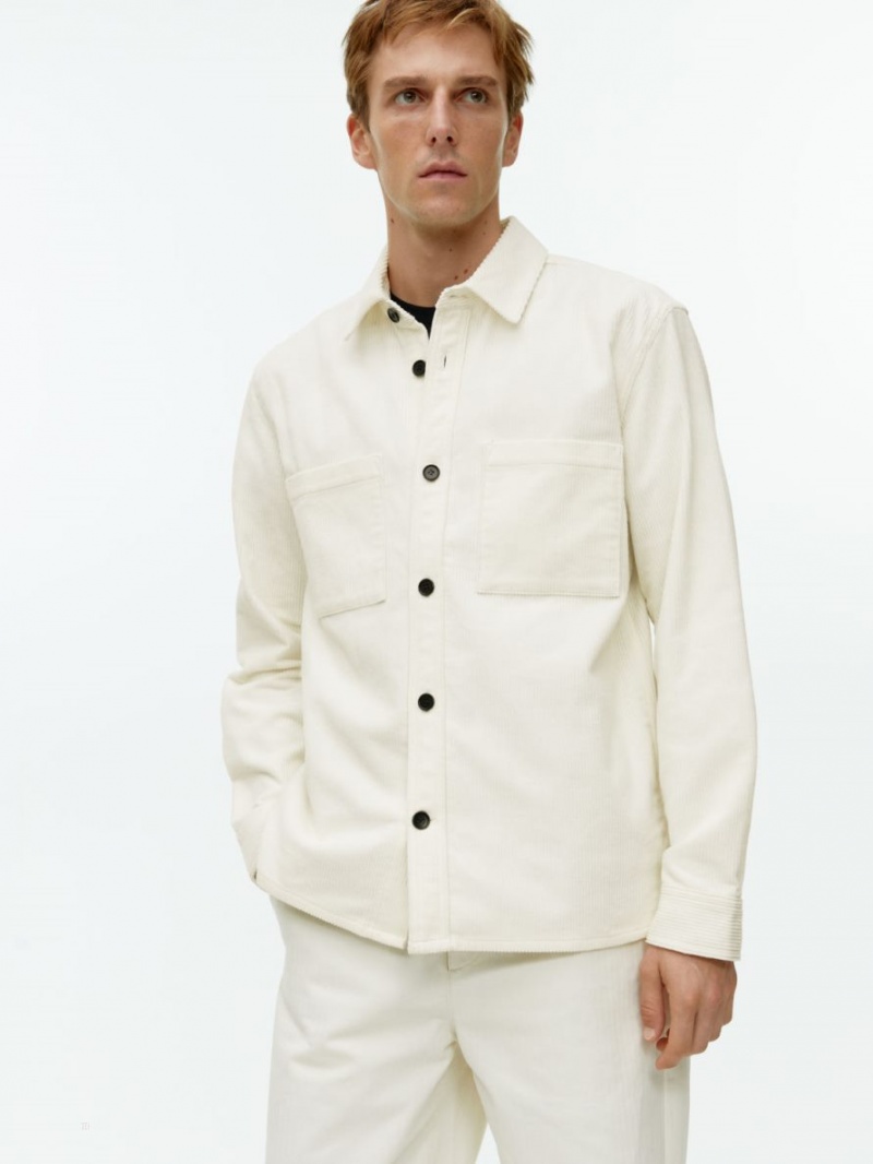 Overshirt Arket Corduroy Barbati Albi | Romania-QLCY26940