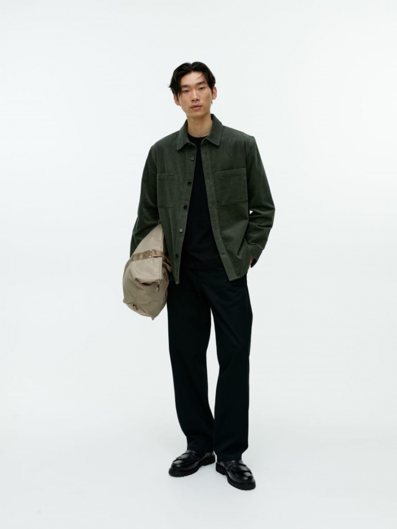 Overshirt Arket Corduroy Barbati Verzi Inchis | Romania-IDFG06359