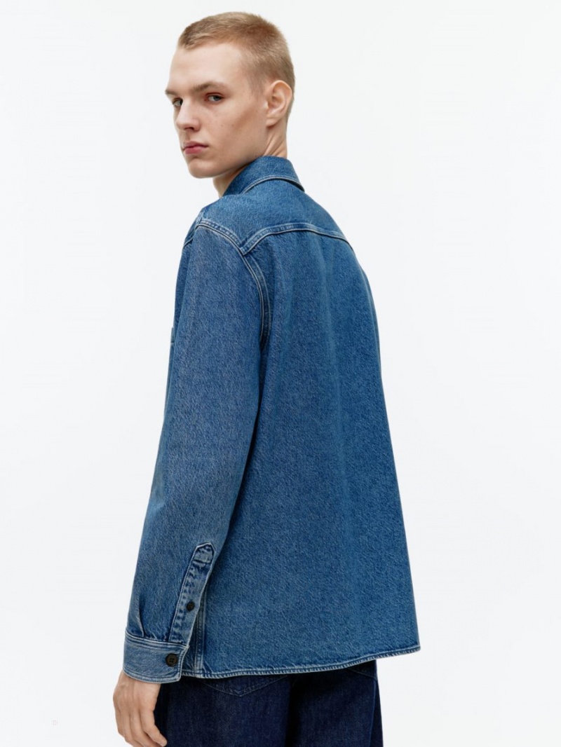 Overshirt Arket Denim Barbati Albastri | Romania-BWKL13297