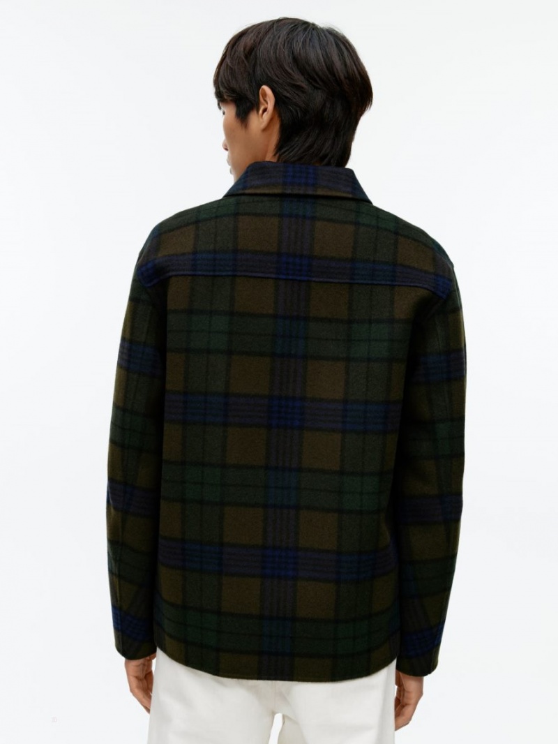 Overshirt Arket Double-Face Lână Blend Barbati Maro Inchis | Romania-ZJQR13967
