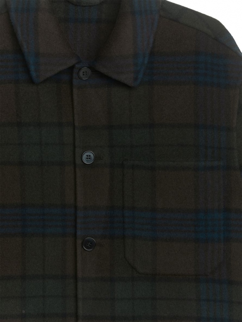 Overshirt Arket Double-Face Lână Blend Barbati Maro Inchis | Romania-ZJQR13967