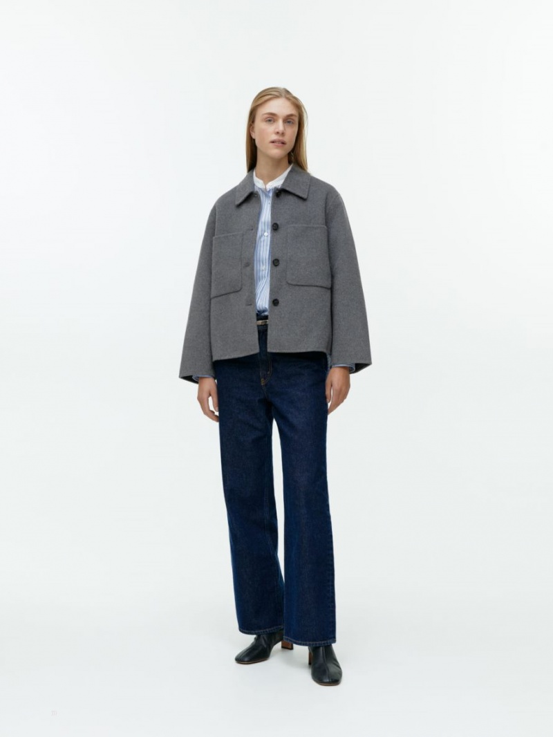Overshirt Arket Double-Face Lână Dama Gri | Romania-MHSU50891