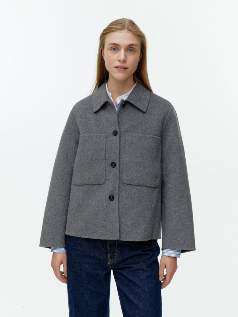 Overshirt Arket Double-Face Lână Dama Gri | Romania-MHSU50891