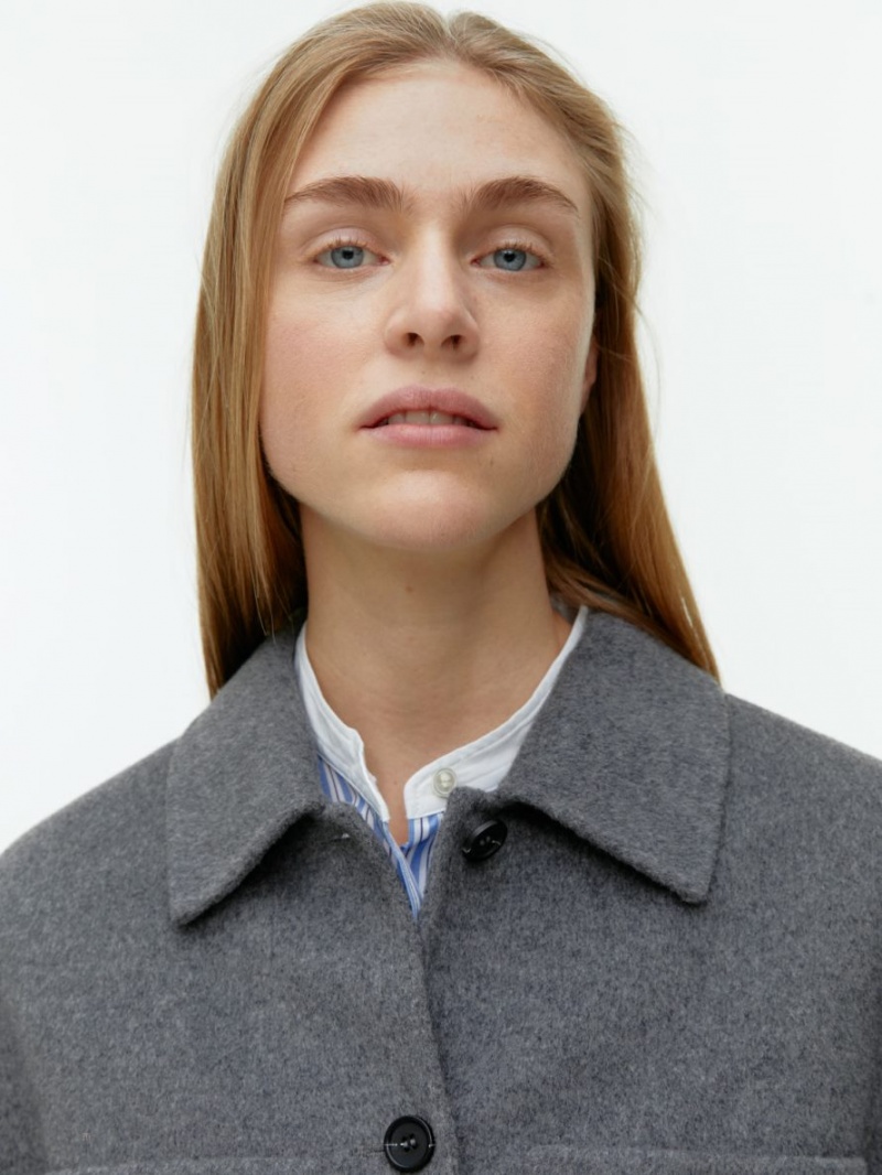 Overshirt Arket Double-Face Lână Dama Gri | Romania-MHSU50891