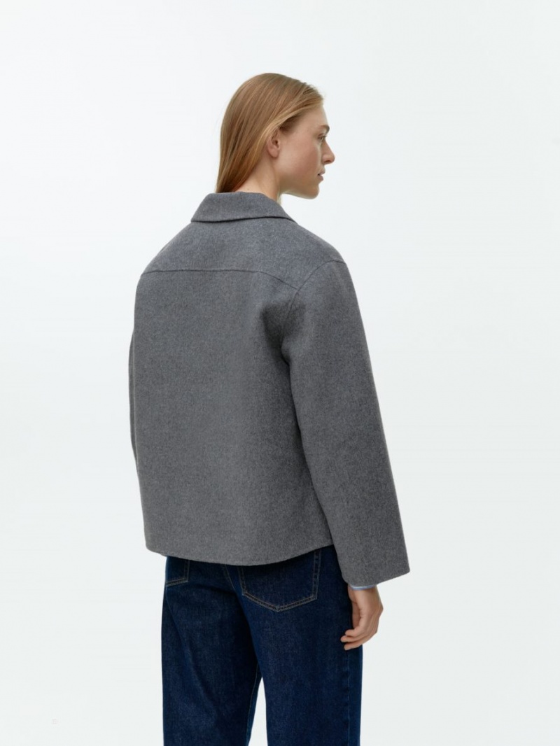 Overshirt Arket Double-Face Lână Dama Gri | Romania-MHSU50891