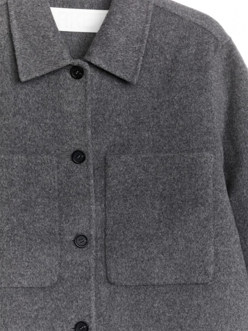 Overshirt Arket Double-Face Lână Dama Gri | Romania-MHSU50891