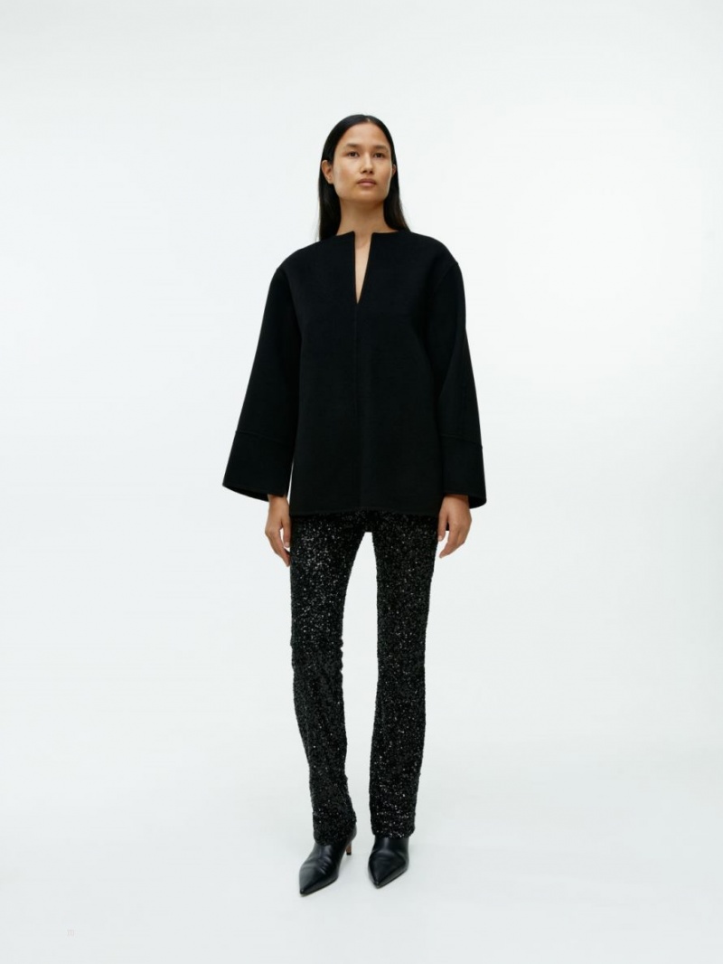 Overshirt Arket Double-Face Lână Dama Negrii | Romania-HTOF14026