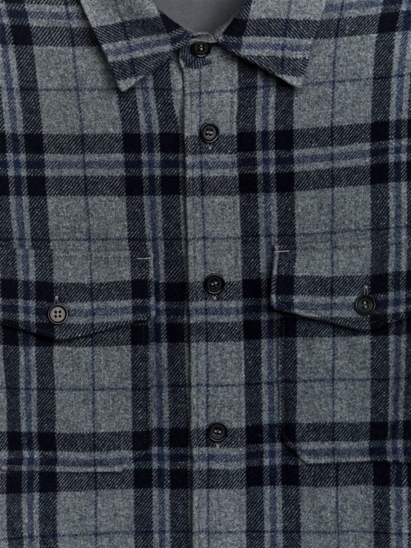 Overshirt Arket Lână Blend Barbati Gri Albastri Inchis | Romania-UKMH91023