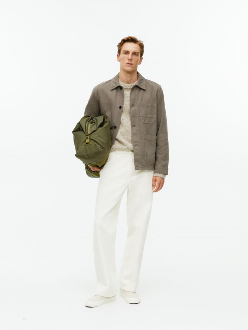 Overshirt Arket Overdyed Twill Barbati Kaki Verzi | Romania-UQJM57201