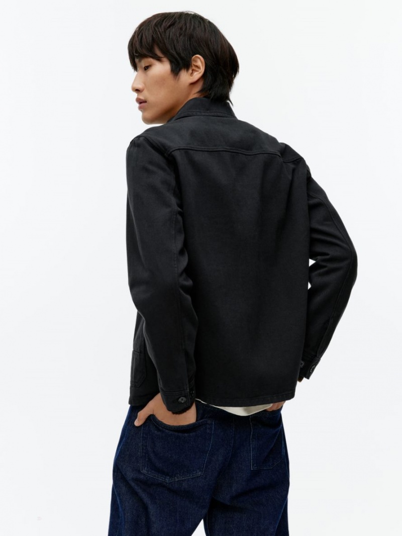 Overshirt Arket Overdyed Twill Barbati Negrii | Romania-JKHP47095