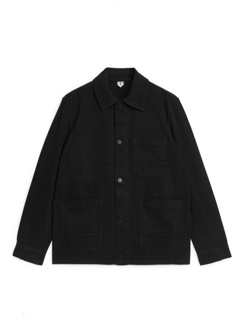 Overshirt Arket Overdyed Twill Barbati Negrii | Romania-JKHP47095