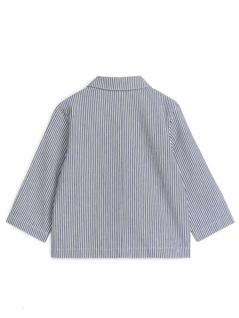 Overshirt Arket Twill Baieti Albastri Albi | Romania-ULTE19250