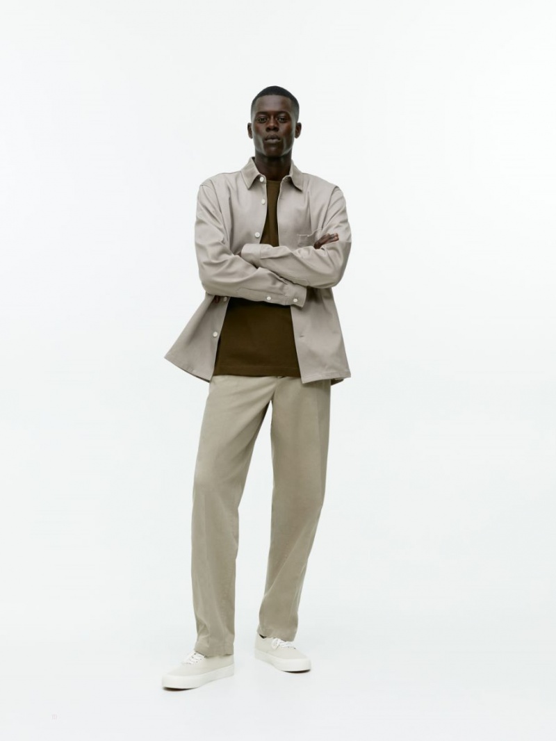 Overshirt Arket Twill Barbati Bej | Romania-LSVO23176