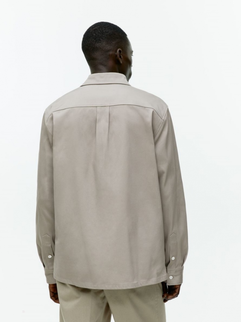 Overshirt Arket Twill Barbati Bej | Romania-LSVO23176