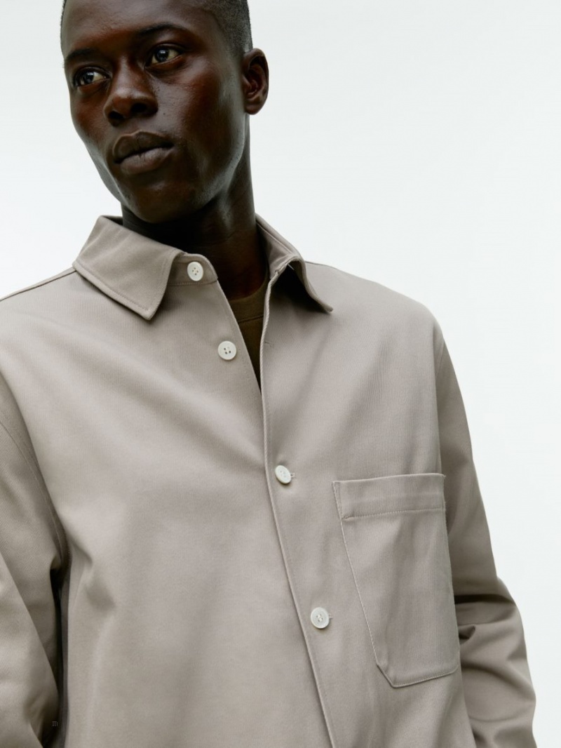 Overshirt Arket Twill Barbati Bej | Romania-LSVO23176