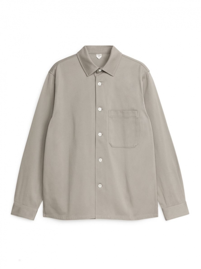 Overshirt Arket Twill Barbati Bej | Romania-LSVO23176