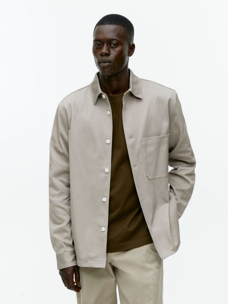 Overshirt Arket Twill Barbati Bej | Romania-LSVO23176