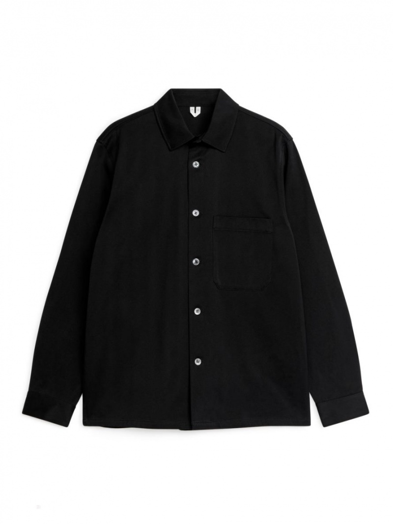 Overshirt Arket Twill Barbati Negrii | Romania-ZGNT31527