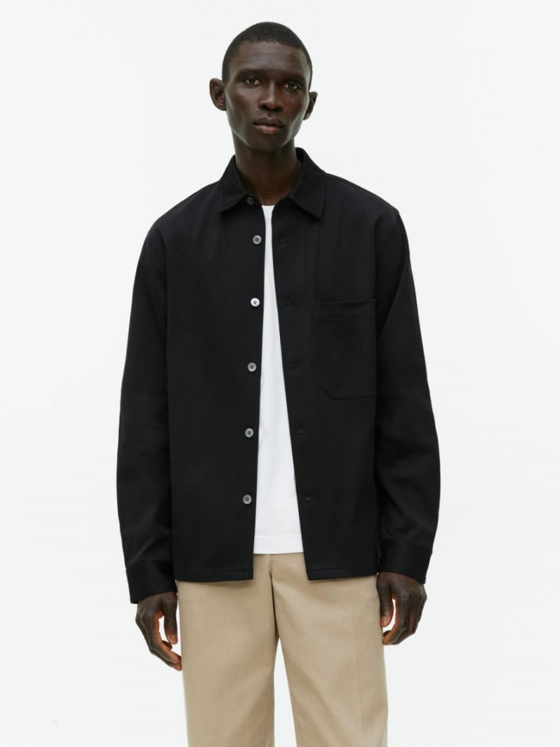 Overshirt Arket Twill Barbati Negrii | Romania-ZGNT31527