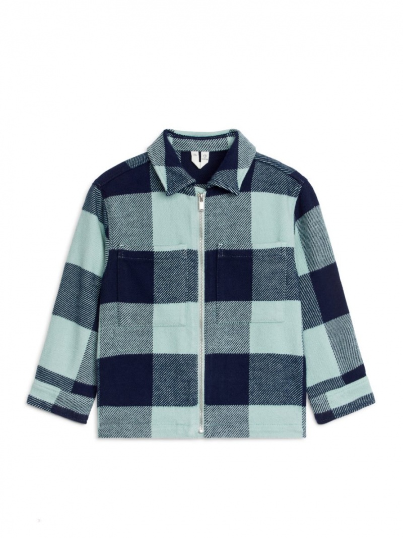 Overshirt Arket Zip Baieti Verde Menta Albastri Inchis | Romania-FYMQ23065