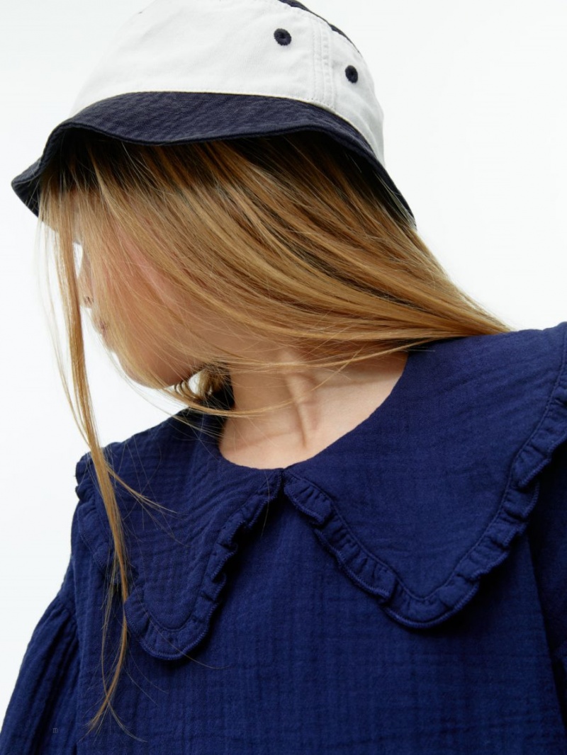 Palarie Arket Colour-Blocked Bucket Hat Baieti Albastri Inchis Albi | Romania-WRSV56342