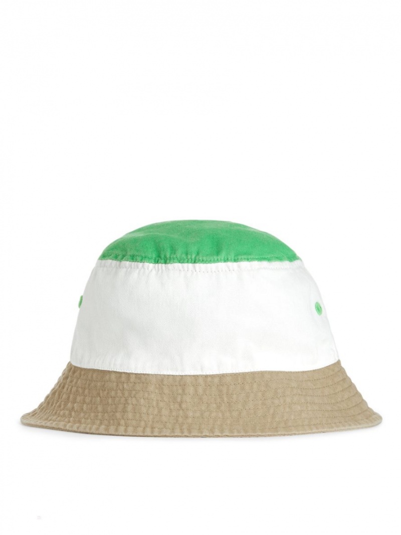 Palarie Arket Colour-Blocked Bucket Hat Baieti Verzi Albi Bej | Romania-KAQP54708